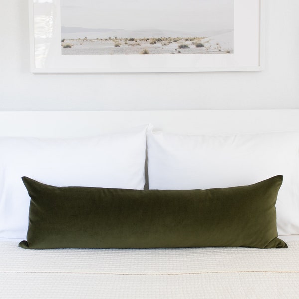Olive Green Velvet Throw Pillow Covers Luxury Velvet Double-sided Lumbars