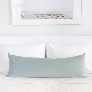 Powder Blue Velvet Throw Pillow Covers Luxury Velvet Double-sided Lumbars & 26 Euro Sham Available