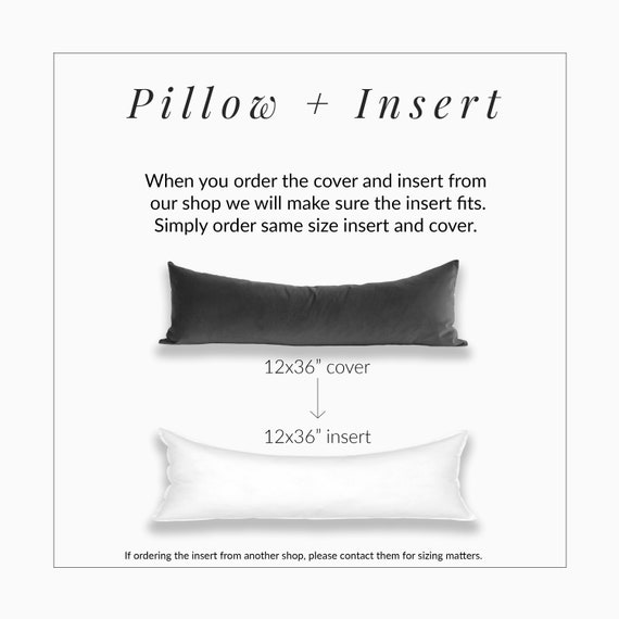 Faux Down 12x48 Lumbar Pillow Insert Large Woven Cotton Cover Premium Fiberfill 100 Hypoallergenic Etsy