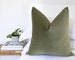 Sage Green Throw Pillow Covers, Luxury Velvet, Double-sided, Lumbars & 26 Euro Sham Available 