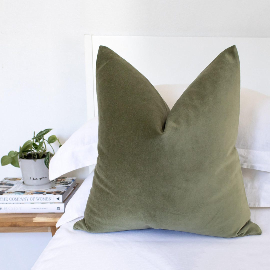 Green Throw Pillows Sage Green Velvet Pillows Belgium Velvet