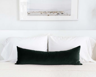 Hunter Green Velvet Throw Pillow Covers Luxury Velvet Double-sided Lumbars & 26 Euro Sham Available