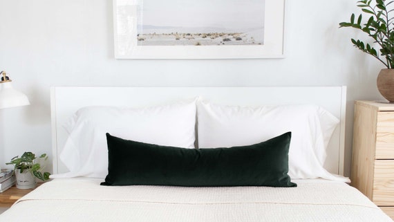 Hunter green top pillow shams