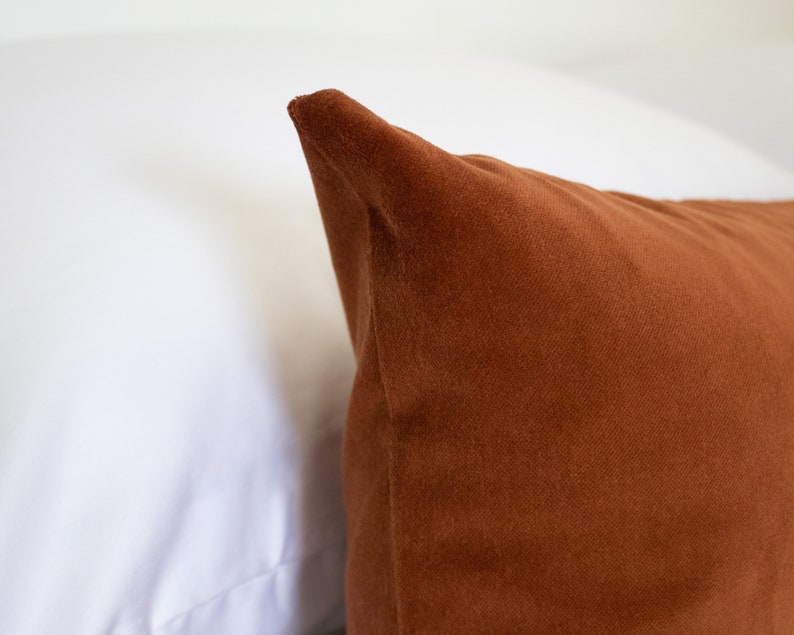 Rust Velvet Throw Pillow Covers Luxury Velvet Doublesided Etsy