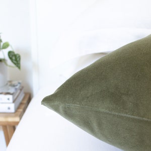 Sage Green Throw Pillow Covers Luxury Velvet Double sided Lumbars & 26 Euro Sham Available image 6