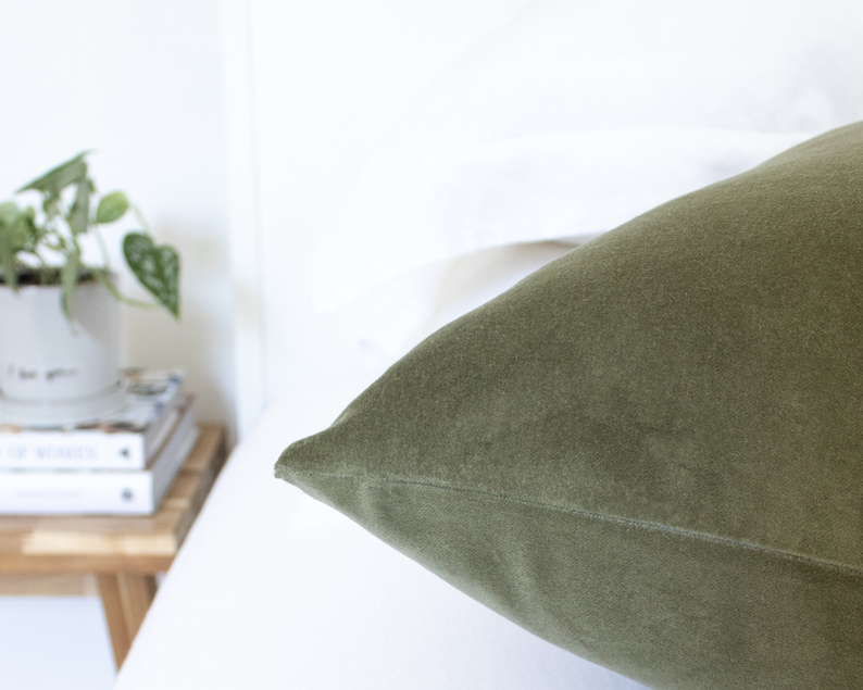 Sage Green Throw Pillow Covers Luxury Velvet Double sided Lumbars & 26 Euro Sham Available zdjęcie 6