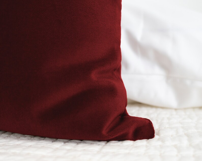 Wine Velvet Lumbar Pillow Covers Body Pillow Case 26x26 Euro Etsy