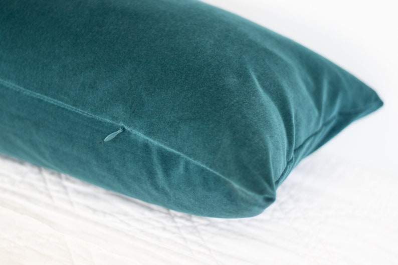 Teal Velvet Long Lumbar Pillow Cover Various Sizes Some Etsy