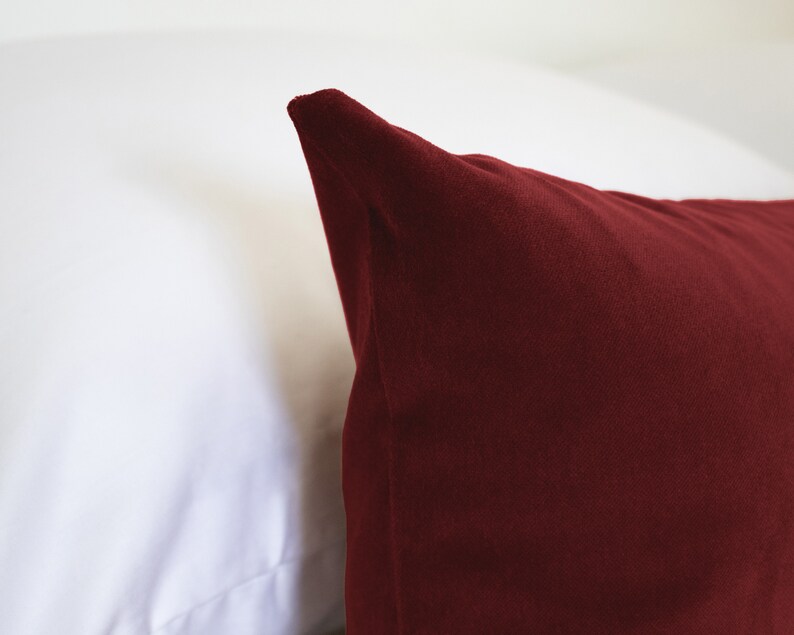 Wine Velvet Lumbar Pillow Covers Body Pillow Case 26x26 Euro Etsy