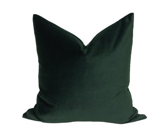 Hunter Green Throw Pillow Covers Luxury Velvet Double-sided 26 Euro Sham Available Decorative Cushions for Couch