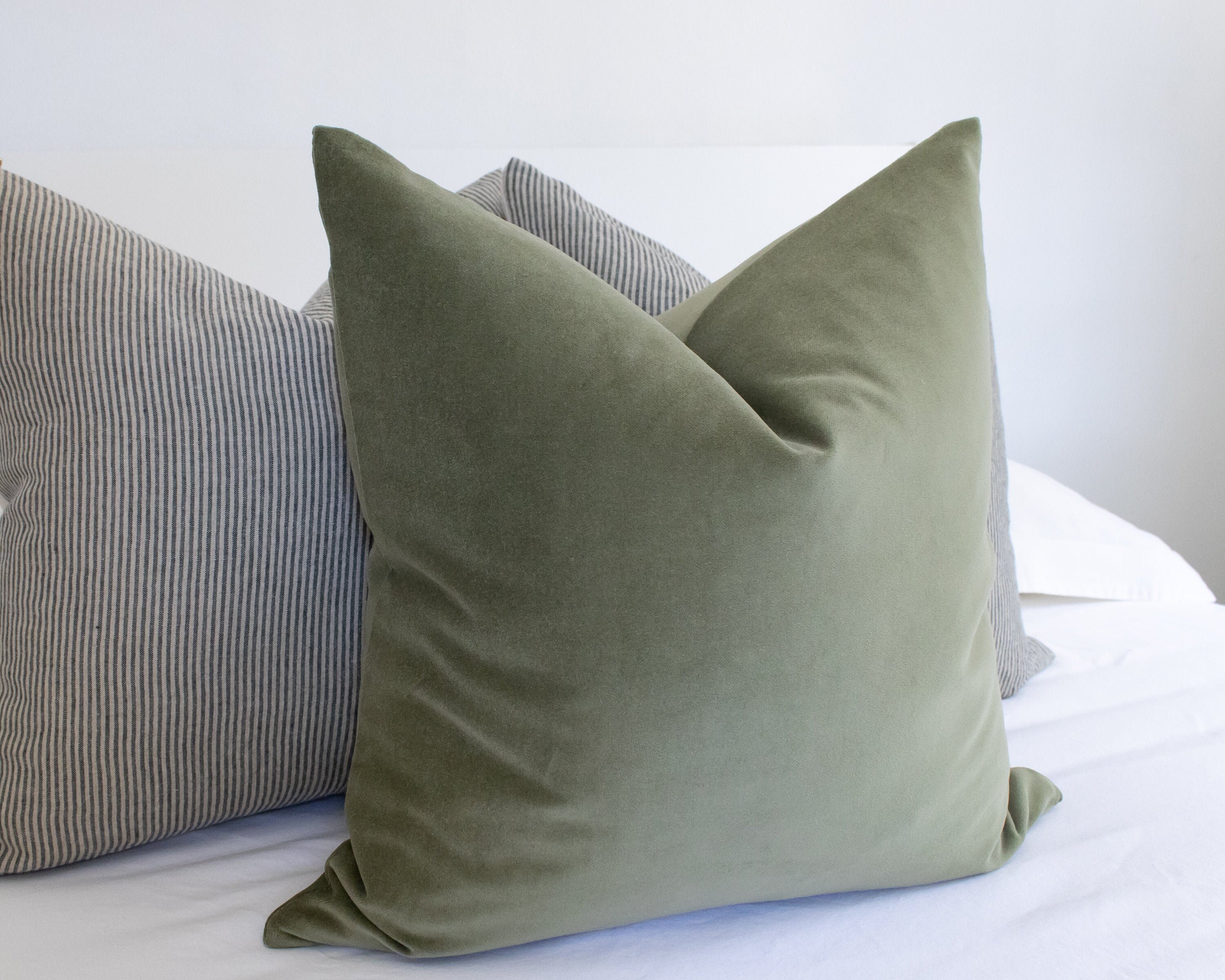 Sage Green Throw Pillow Covers Luxury Velvet Doublesided Etsy