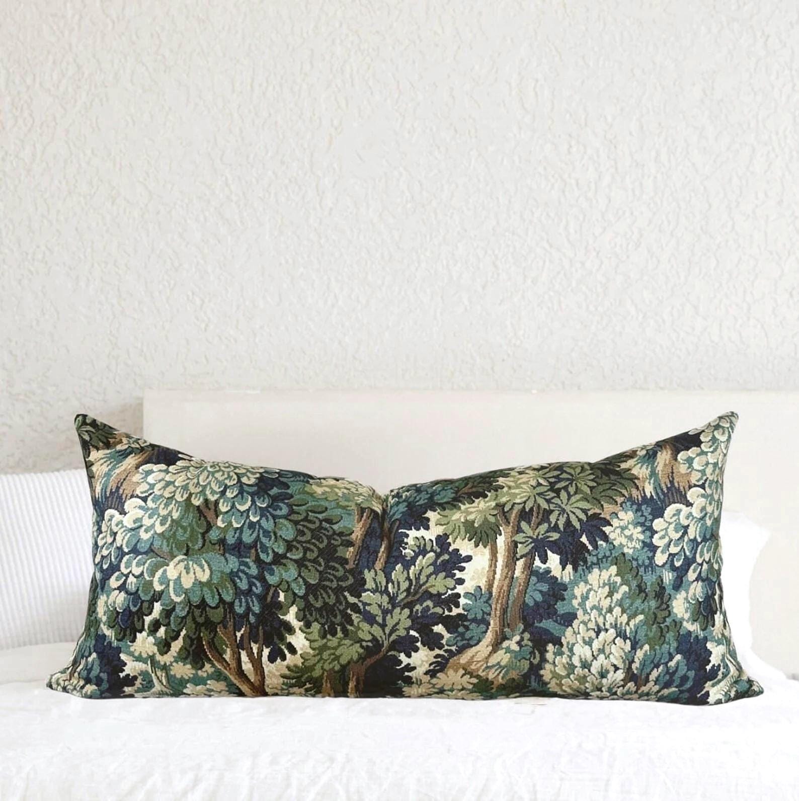 Greenery Tapestry Lumbar Throw Pillow Somerset Woods Pillow Green