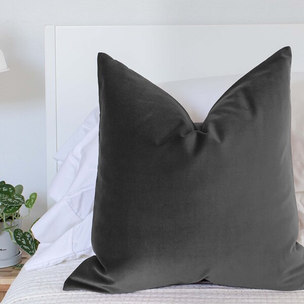Charcoal Gray Pillow Etsy
