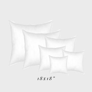 Faux Down 18x18 Pillow Insert Large Woven Cotton Cover Premium Fiberfill 100% Hypoallergenic