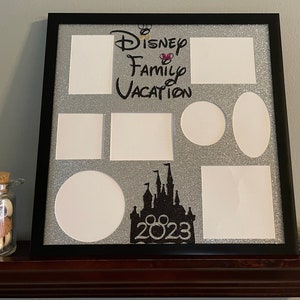 Disney Family Vacation  Mickey Mouse Minnie Photo Frame Collage Picture Frame  Disney World Disneyland Castle Gift Multi Photo  Home Decor