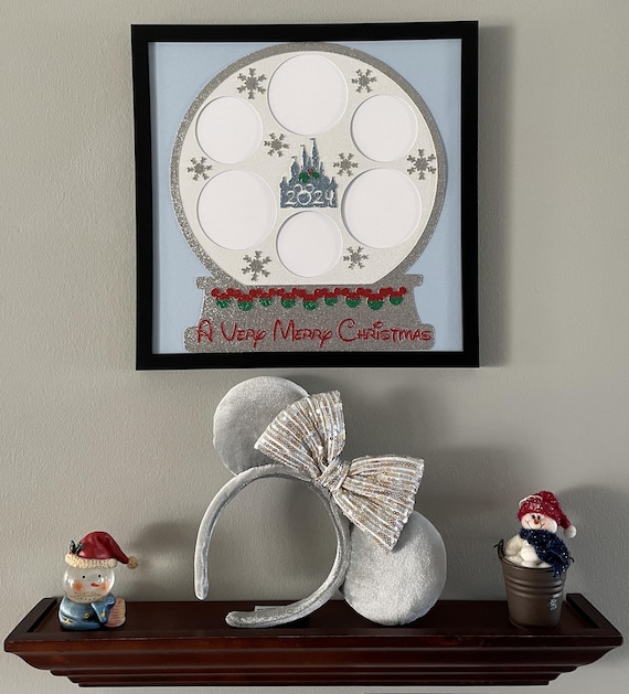 Disney Christmas Picture Frame Holiday Snow Globe Collage Photo