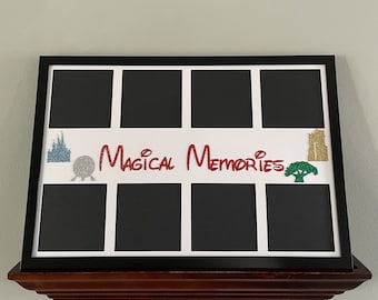 Disney Magical Memories Photo Frame Collage Picture Frame Four Parks Mickey Mouse Disney World Disneyland Gift Multi Photo 12x18 Home Decor