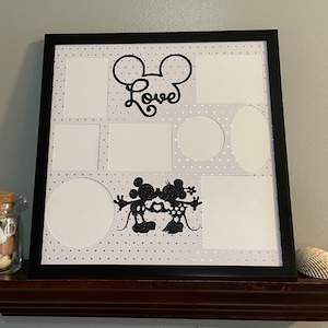 Disney Mickey Minnie Mouse Picture Frame Collage Photo Frame Love Disney World Disneyland Multi Photo 12x12 Home Decor Gift