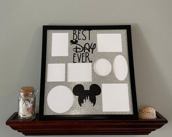 Marco de imagen de Disney Mejor día de la historia Collage Marco de fotos Mickey Mouse Disney World Disneyland Multi Photo 12x12 Home Decor Gift