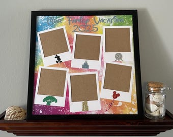 Disney World Gepersonaliseerde fotolijst Vier parken collage fotolijst Mickey Mouse polaroidstijl Disney vakantiedecoratie cadeau