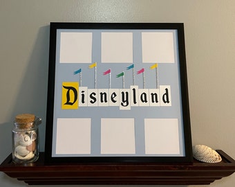 Disneyland Sign Photo Frame Collage Picture Frame Flags Mickey Mouse Disney World Disneyland Vacation Gift Multi Photo 12x18 Home Decor
