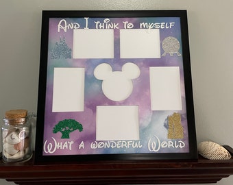 Disney Four Parks Cadre Photo Collage Cadre Photo Mickey Mouse Disney World Multi Photo 12x12 Home Decor Cadeau