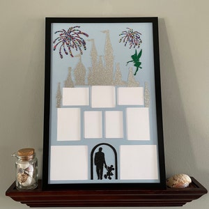 Disney Castle Photo Frame Collage Picture Frame Mickey Mouse Walt Tinkerbell Disney World Disneyland Gift Multi Photo 12x18 Home Decor