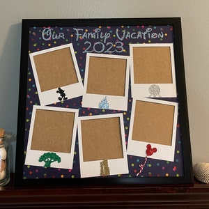 Disney World Personalized Picture Frame Four Parks Collage Photo Frame Mickey Mouse Polaroid Style Disney Vacation Home Decor Gift