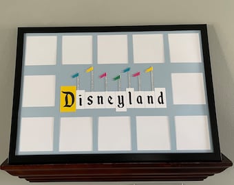 Disneyland Sign Photo Frame Collage Picture Frame Flags Mickey Mouse Disney World Disneyland Vacation Gift Multi Photo 12x18 Home Decor