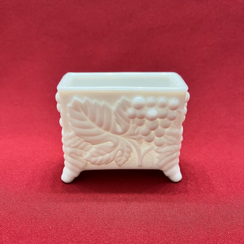 Imperial Glass Milk Glass Grapes Card Holder Etsy