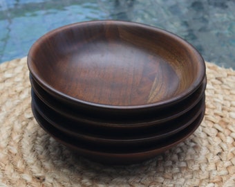 Vermillion Real Walnut Bowls Set of 4