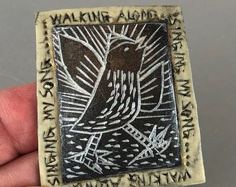 Happy Walking Bird Pin