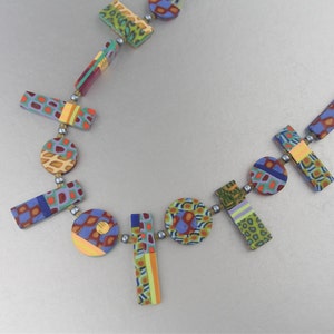 Jazz Pattern Relic necklace in polymer clay