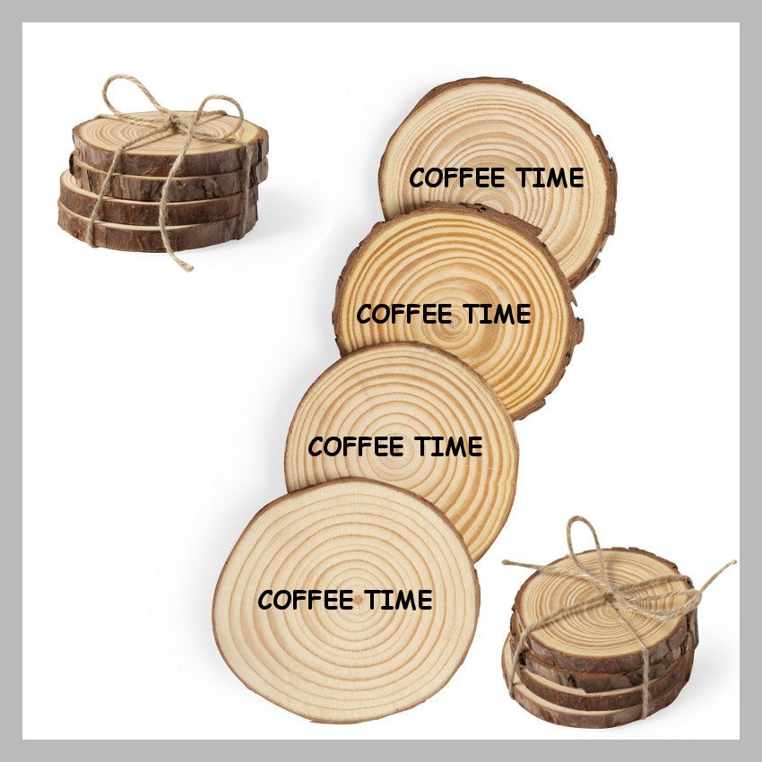 4pcs Coaster set for Coffee Mug Christmas Gift Your Message Etsy