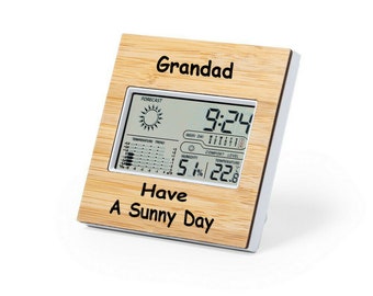 Personalised weather station thermometr, Father's Day Gift Idea, Birthday Gift for Dad, Mum, Grandad, Uncle, Personalised Christmas Gift