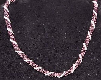 Burgundy and White Choker with Bracelet/Extender