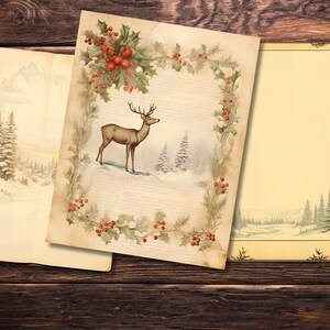 Explore a winter wonderland of vintage designs with these 33 printable Christmas Variety Papers, bringing warmth and cheer to your creative expression.