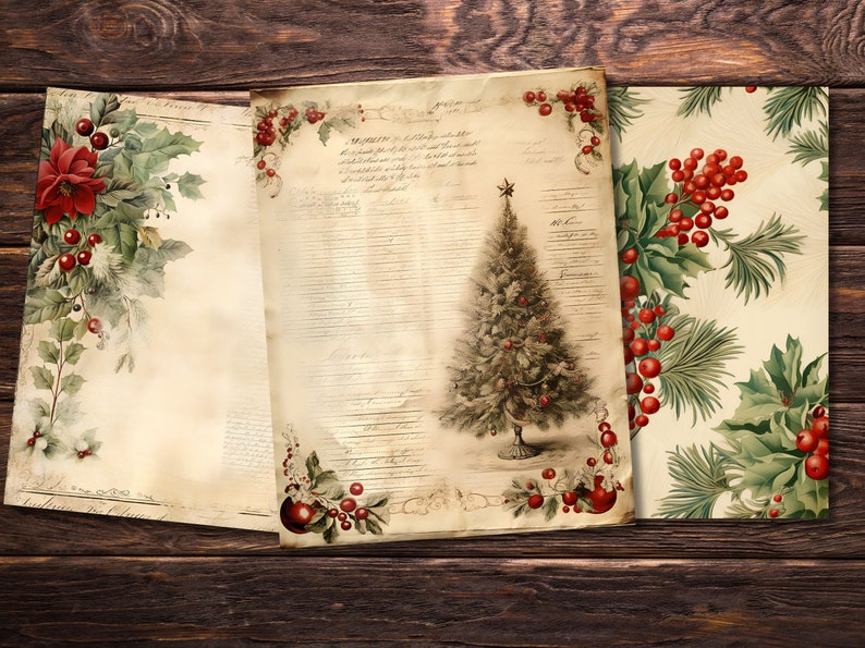 Vintage Christmas Variety Paper Pack evoking the nostalgic essence of holiday celebrations, designed for a whimsical crafting experience.