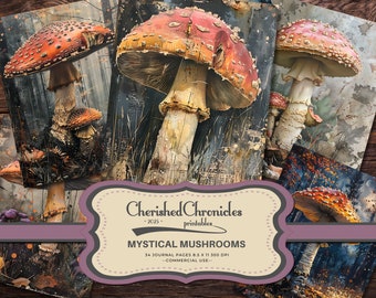 Mystical Mushroom Papers: Enchanted Forest Scrapbook (Digital Download)