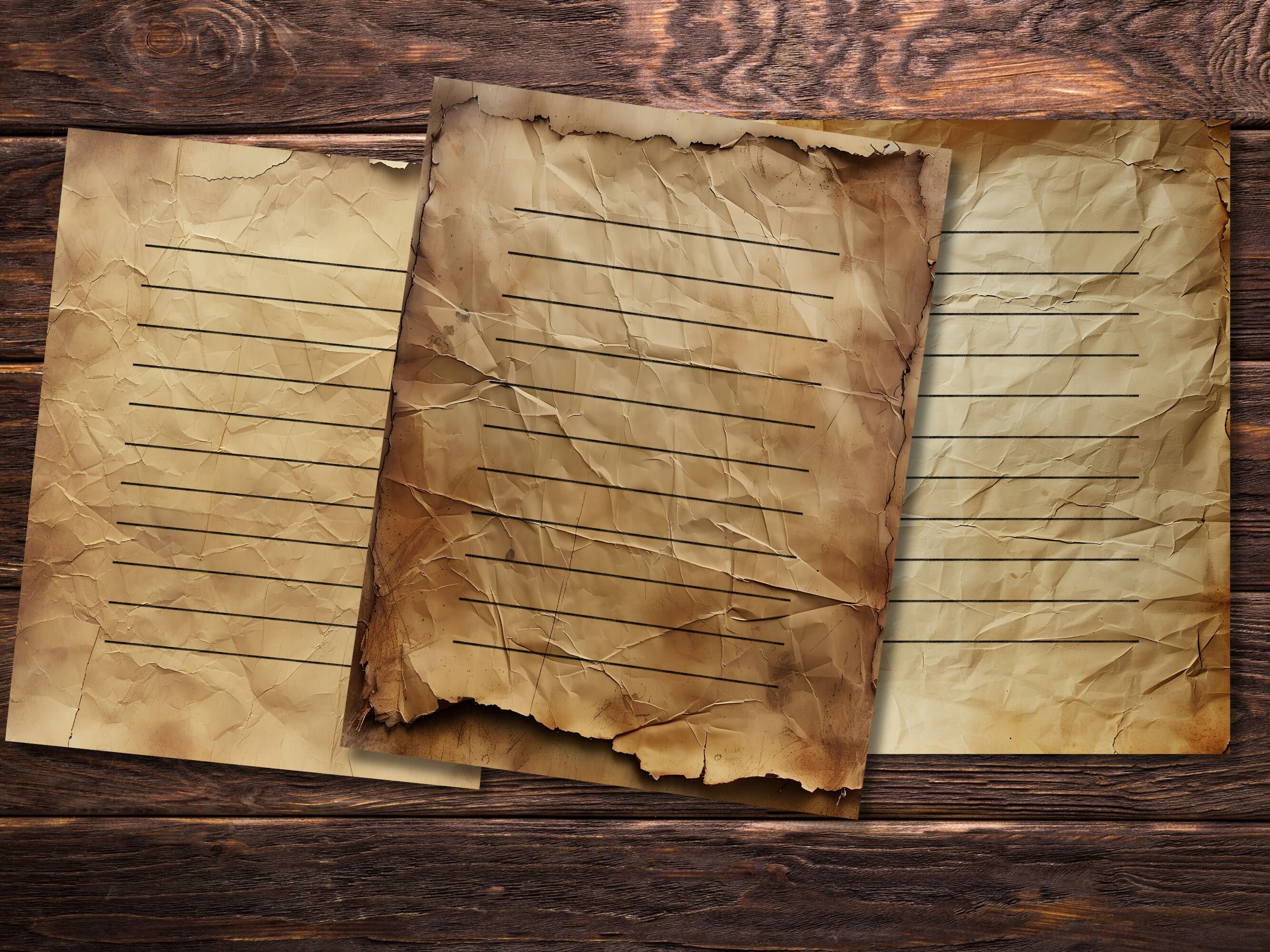 Vintage Lined Journal Pages, Neutral Aged Paper, Junk Journal Kit ...