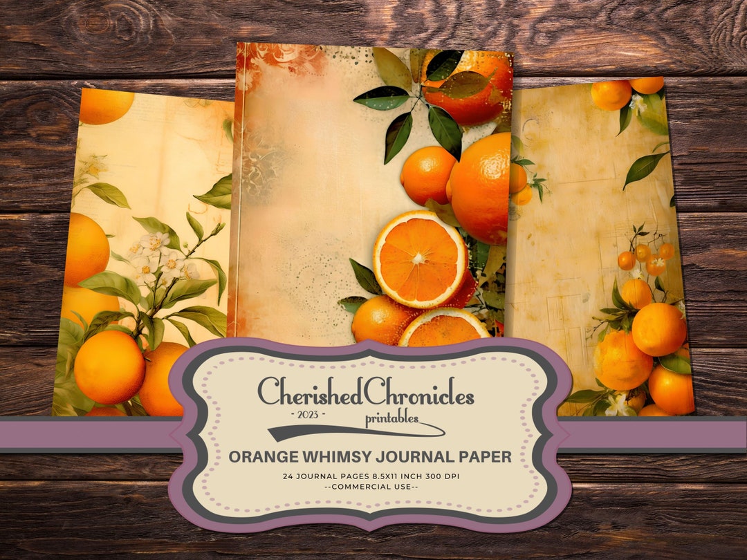 Orange Whimsy Junk Journal Pages: US Letter, Printable (digital ...