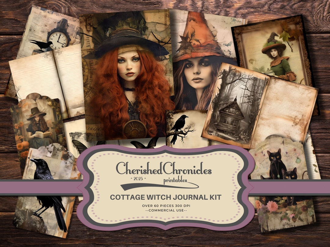 Cottage Witch Junk Journal Kit: Printable Pages, ATC Cards (digital ...
