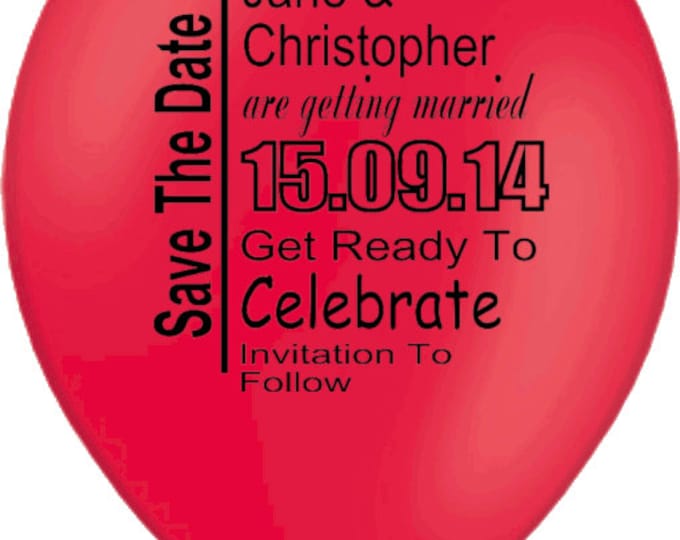 Save the Date Personalised Balloons - Etsy