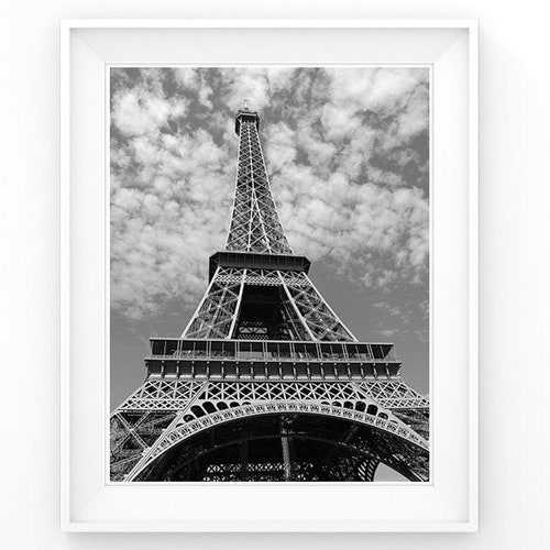 Eiffel Tower Art Black and White Art Paris Wall Art Etsy