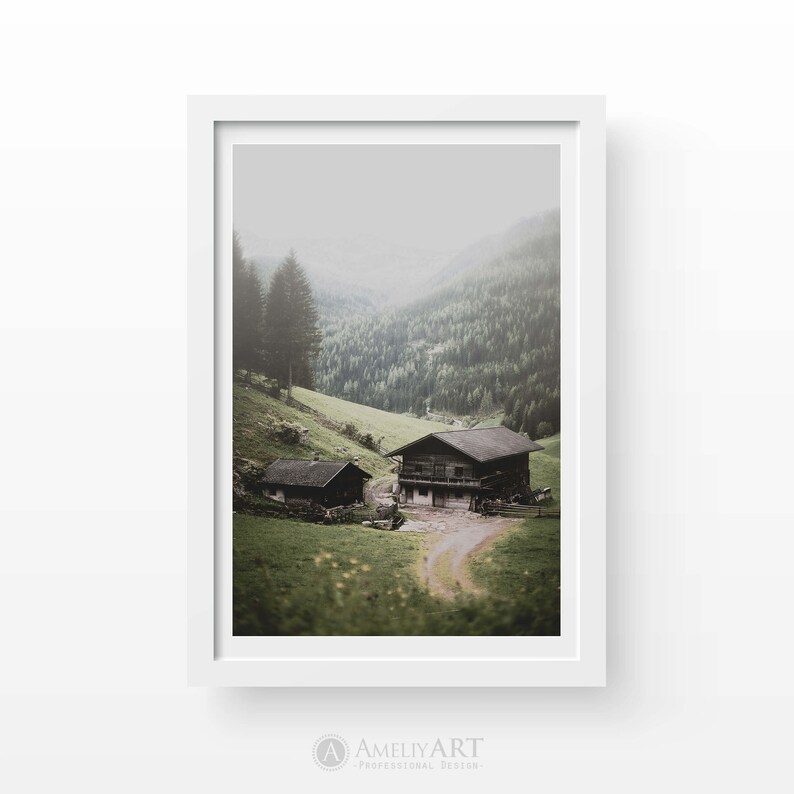 Mountain House Art Print Mountain Landscape Photography Print Etsy