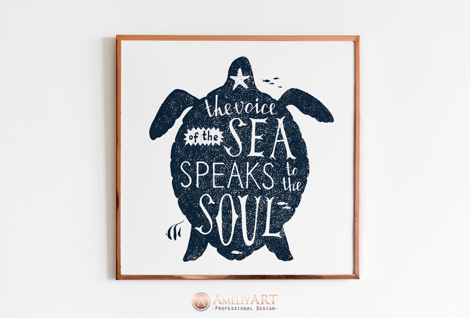 Sea Life Wall Decor Set of 6 Coastal Print Printable Summer Etsy