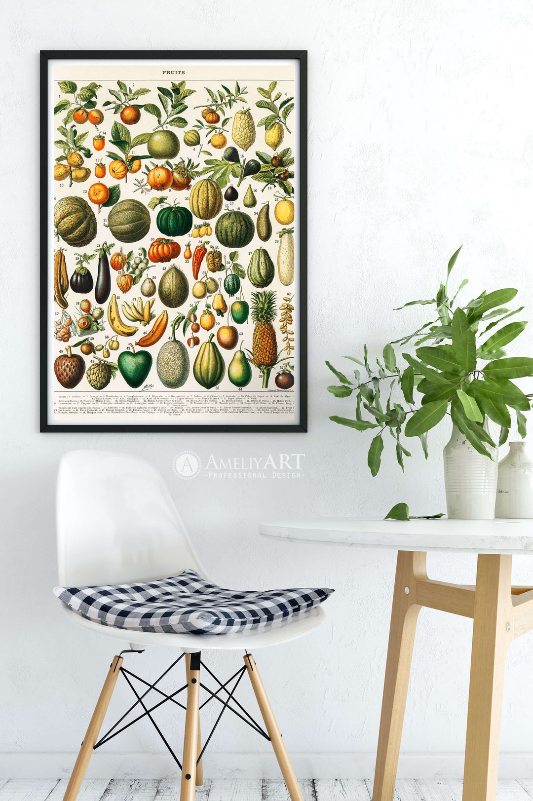 Fruits Chart Botanical Print Fruits Poster Printable Wall Art - Etsy