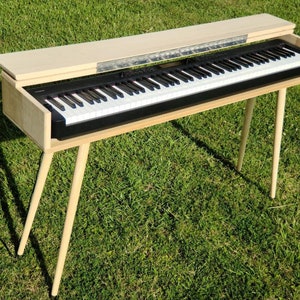 Mid century modern piano keyboard stand table image 7