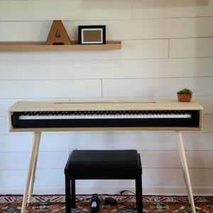 Mid century modern piano keyboard stand table image 2