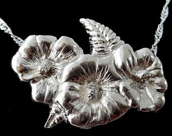 Hibiscus Flower Necklace - Sterling silver